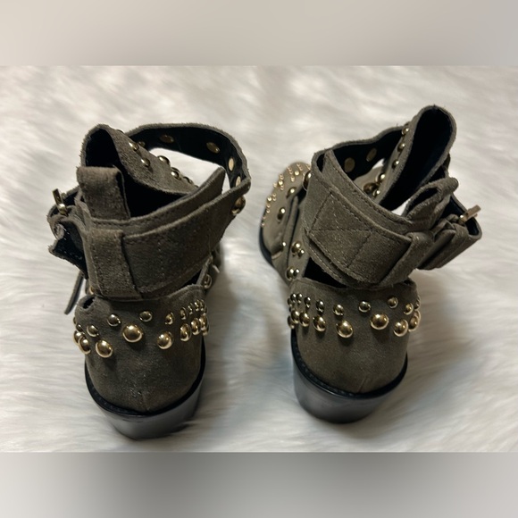 Kurt Geiger London Gray Suede Studded Ankle Boots - Picture 5 of 8